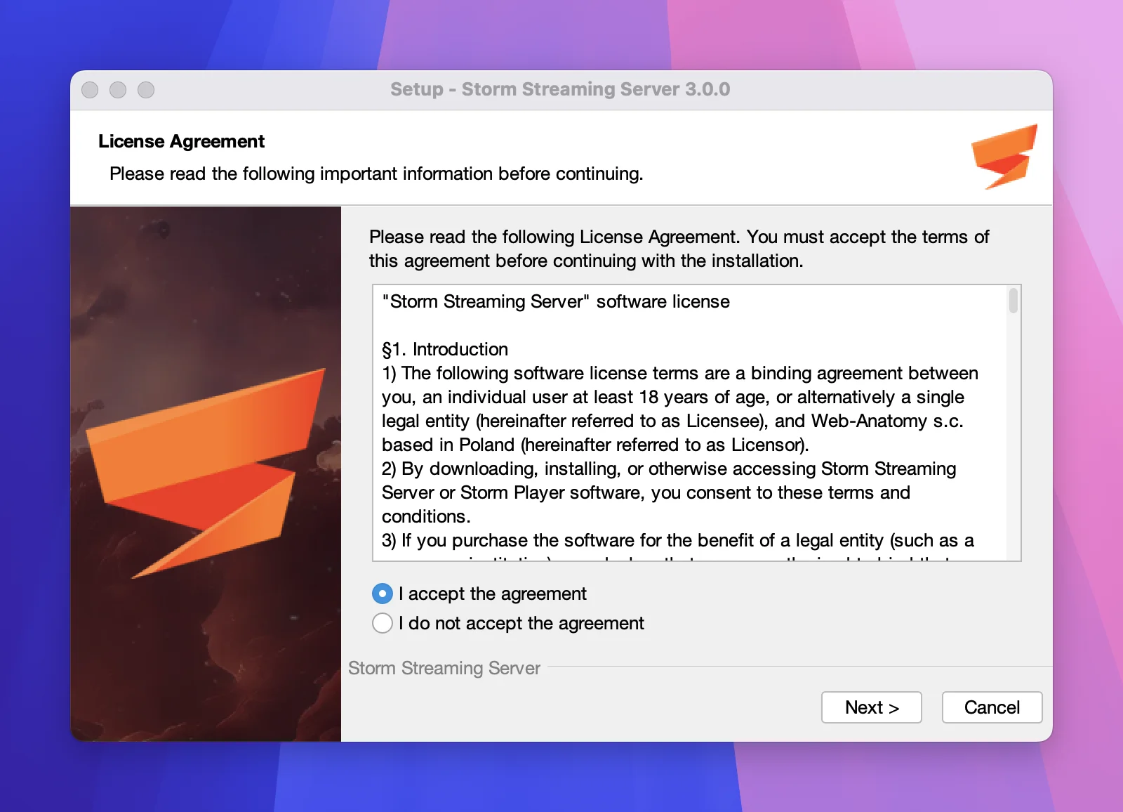Accept the Software License
