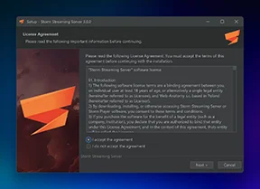 Accept the Software License