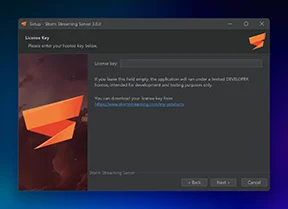 Enter the License Key