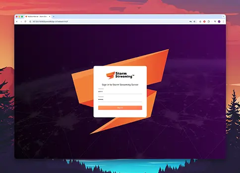 Log in to the server