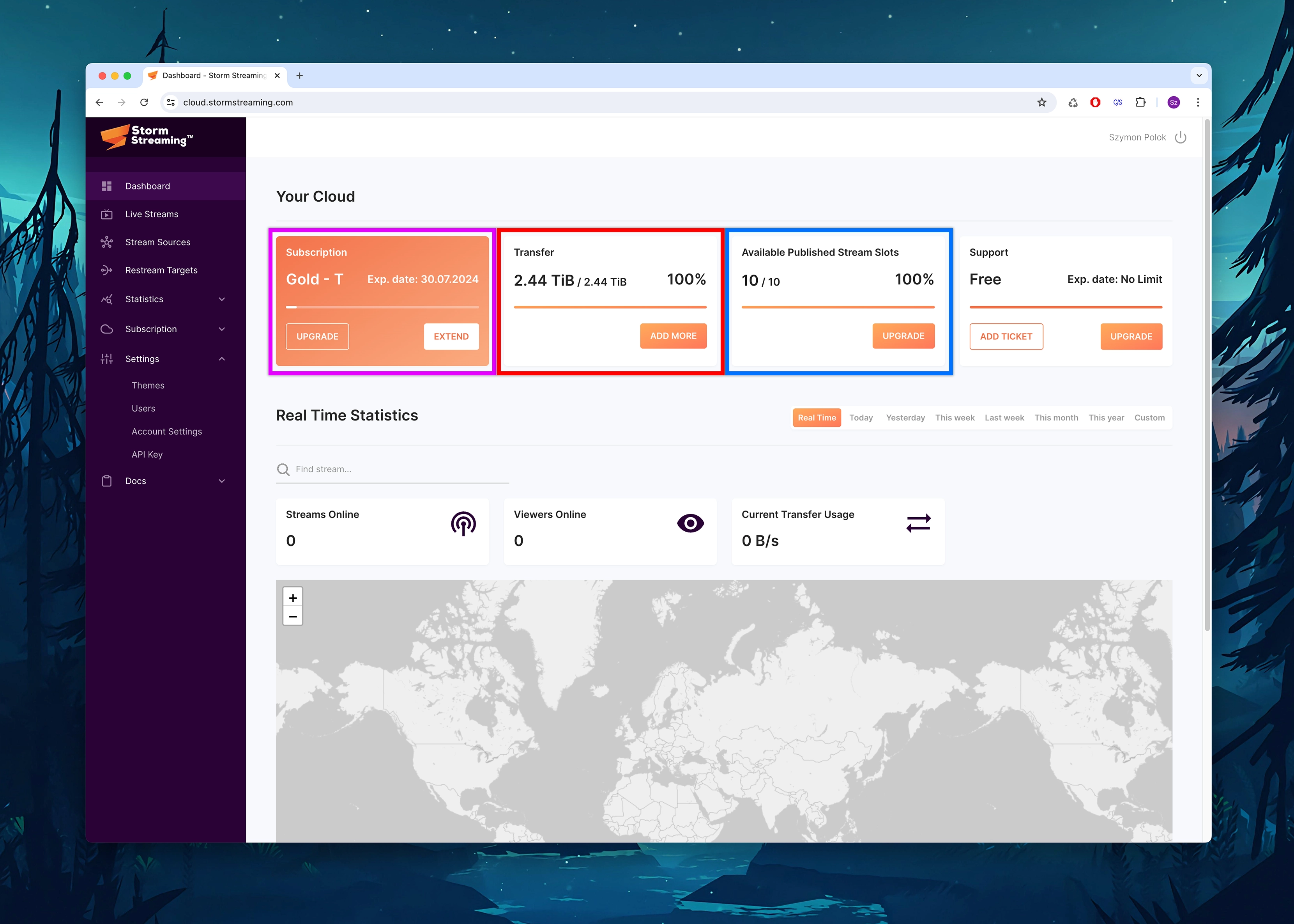 Click on Create Stream, provide a name and then click Create Stream to initiate the stream creation process.