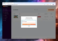 Click on Create Stream, provide a name and then click Create Stream to initiate the stream creation process.