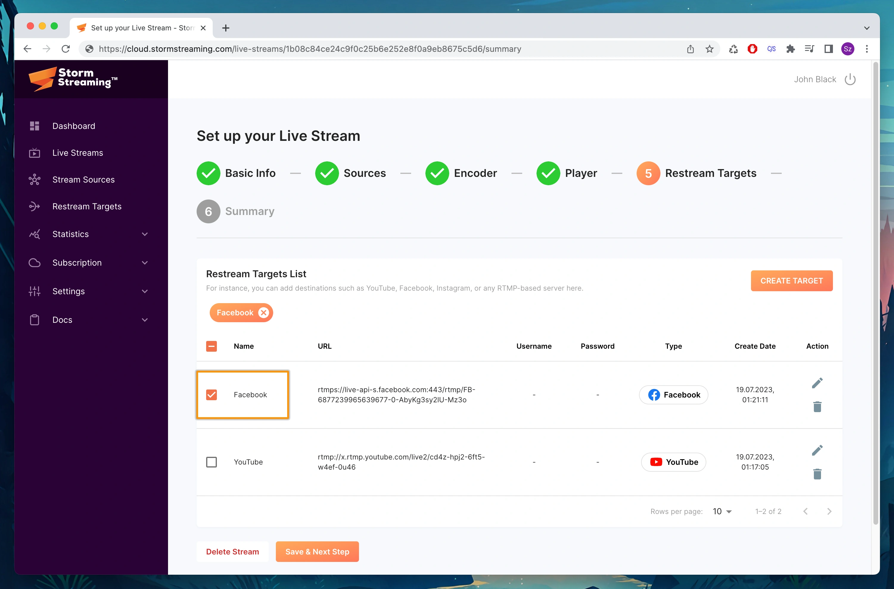 From the list, select Facebook and proceed further.