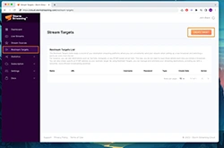 Go to the Restream Targets tab. Choose the Create Target option from the top left corner.