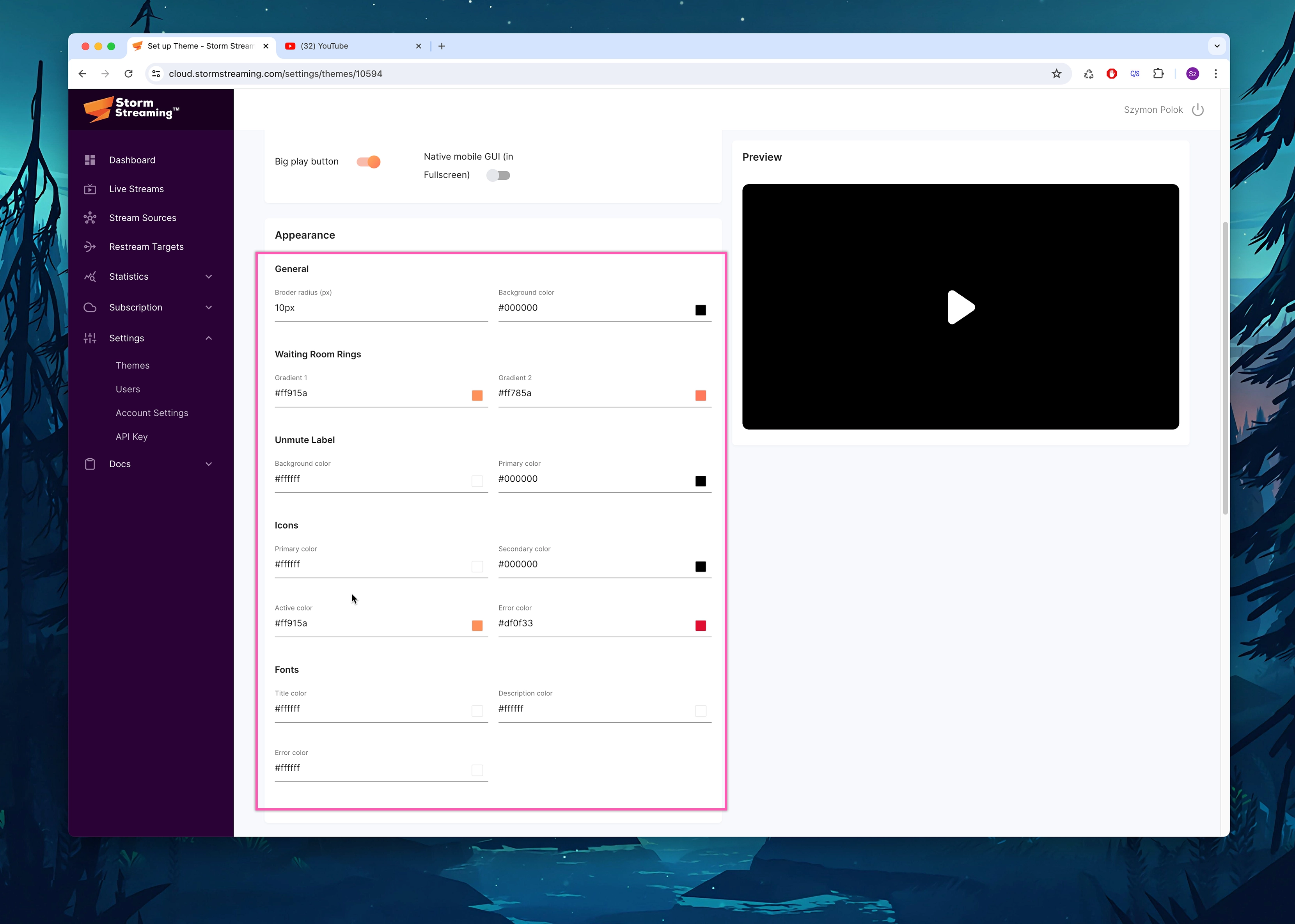 Theme Configuration – Appearance
