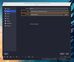Enter the Server and Stream Key.